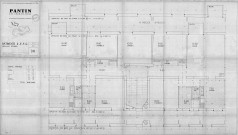 Les Courtillières. - 800 logements économiques et familiaux, projet de construction par la Société immobilière d'économie mixte du département de la Seine : plan des étages des bâtiments D-E-F-G.