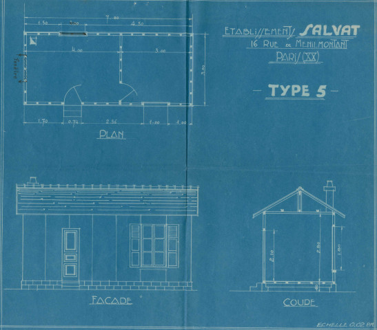 15 rue Formagne [ancienne 12 rue Formagne], construction d'une maison d'un rez-de-chaussée : permis de construire.
