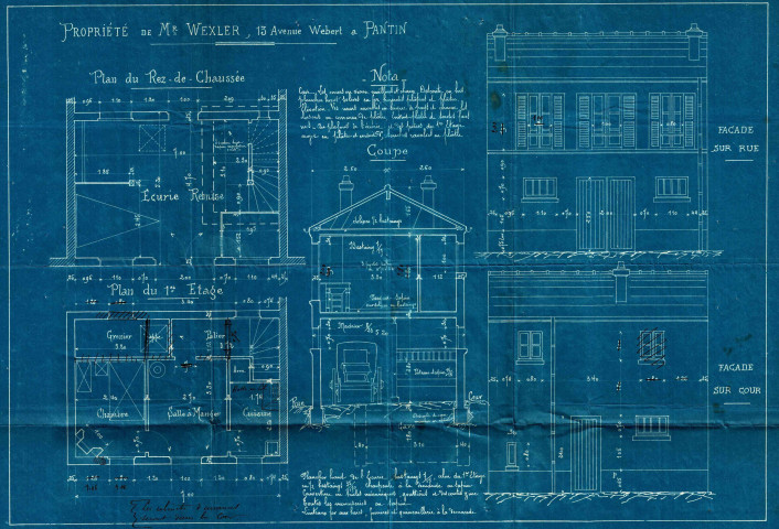 [9] avenue Weber, construction d'une maison d'habitation : permis de construire.