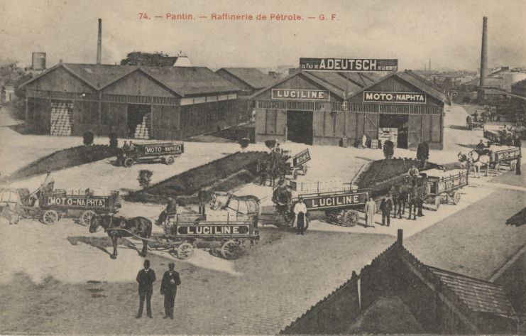 Carte postale représentant la raffinerie de pétrole Deutsch