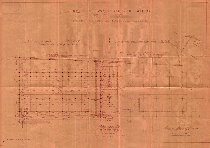 31 quai de l'Ourcq, agrandissement par la construction en sous-sol de réserve de vins : permis de construire.