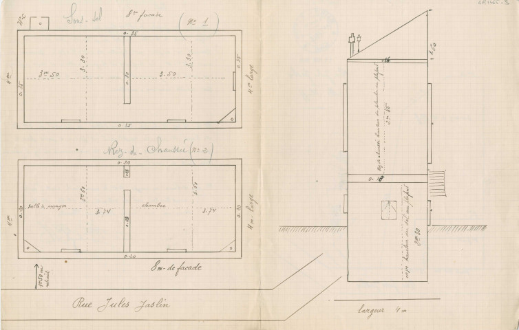 7 rue Jules-Jaslin, construction d'un pavillon d'habitation et projet de construction d'une buanderie : permis de construire.