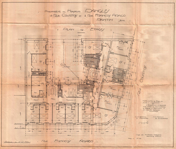 13 rue Courtois et 2 rue François-Arago : permis de construire.