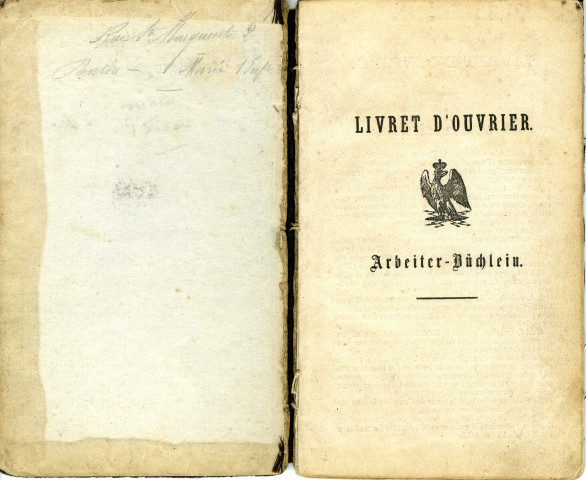 Livret ouvrier de Georges Hasenfratz [grand-père de Roger Hasenfratz].
