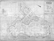 Les Courtillières. - 800 logements économiques et familiaux, projet de construction par la Société immobilière d'économie mixte du département de la Seine : plan masse.