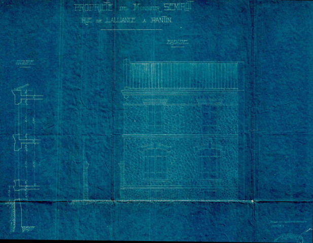 5 rue Eugène-et-Marie-Louise-Cornet [ancienne rue de l'Alliance] : permis de construire.