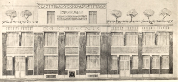 Élévation de la façade sur la rue Berthier