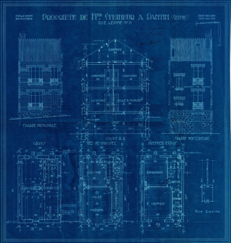 11 rue Lépine, construction d'un pavillon : permis de construire.