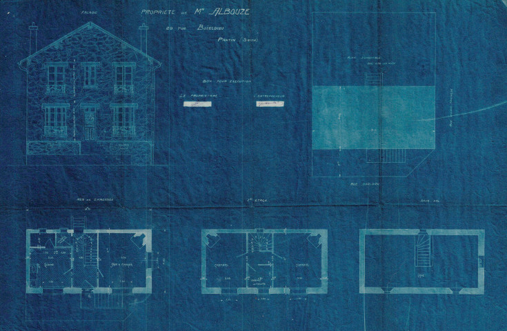 29 rue Boieldieu, projet de construction d'un pavillon : permis de construire.