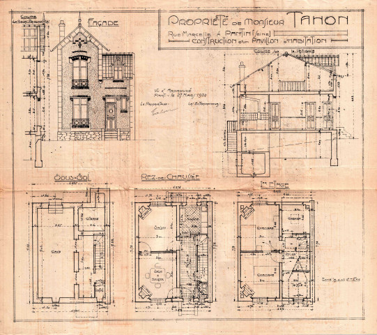38 rue Marcelle, construction d'un pavillon d'habitation : permis de construire.
