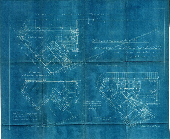 214 avenue Jean-Lolive [ancienne rue de Paris] et avenue Anatole-France, construction d'un immeuble d'un étage: permis de construire.