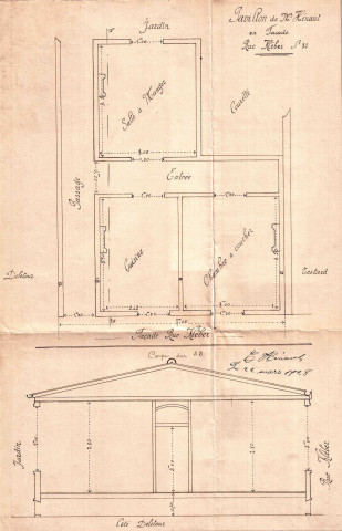 32 rue Kléber, construction d'un pavillon : permis de construire.