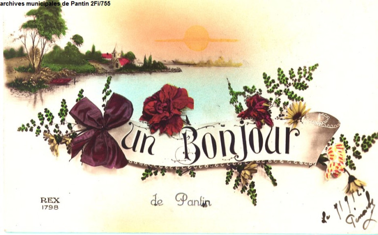 Un bonjour de Pantin (barque, canal).