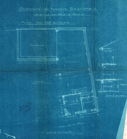 22 rue de la Paix, construction d'un bâtiment d'un étage pour magasins, bureaux et logement de gardien : permis de construire.
