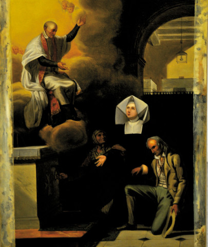 Saint Vincent de Paul apparaissant à deux pauvres et à une fille de la Charité