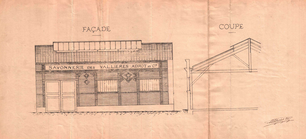 65 rue Charles-Nodier, construction de la savonnerie des Vallières : permis de construire.