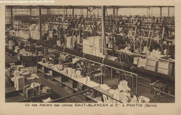 Un des ateliers des usines Gaut-Blancan et Cie à Pantin (Seine).