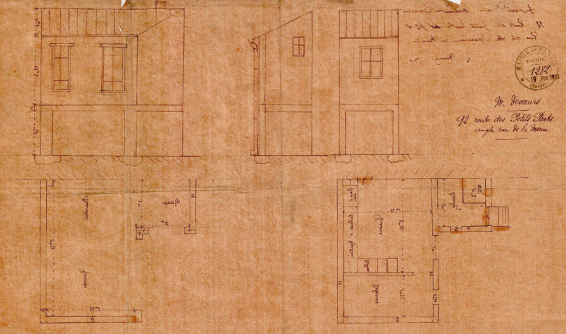 92 avenue du Général-Leclerc [ancienne route des Petits-Ponts] : permis de construire.