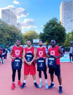 Basket-ball. - Open Start de basket 3x3 au playground Carpentier, victoire de l'équipe Pantin 93 (Paris 13e) : photographie (juillet 2020).