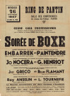 Grand gala professionnel et soirée de boxe organisés à la salle des conférences, au bénéfice du bureau de bienfaisance, par le Ring de Pantin : affiche.