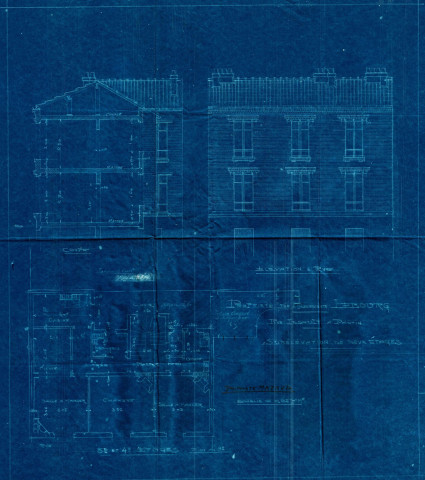 27 rue Lesault, surélévation de deux étages : permis de construire.