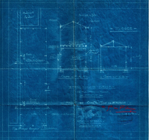 9 bis rue François-Arago, construction d'un local à usage de magasin : permis de construire.