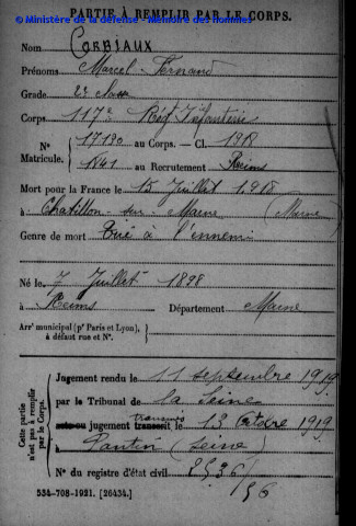 CORBIAUX Marcel Fernand