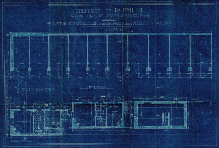 14 rue François-Arago, construction d'un garage et d'un pavillon de gardien : permis de construire.