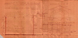 [57] rue Victor-Hugo et quai de l'Aisne, aménagement de chantier par la construction de bâtiments à usage de bureaux, logement, remise, écurie et garage : permis de construire.