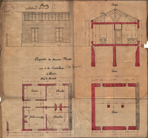 24 rue Honoré-d'Estienne-d'Orves [ancienne rue de la Cristallerie] : permis de construire.
