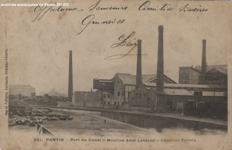 201. Pantin - Port du canal. Moulins Abel Leblanc. Chantier forain.