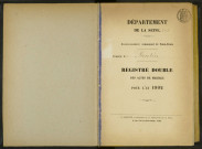 Commune de Pantin : registre des actes de mariage.