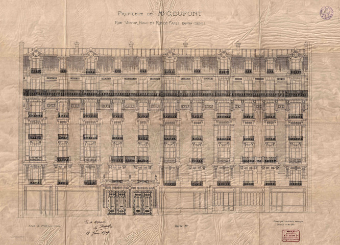 [83] rue Victor-Hugo et [137] avenue Jean-Lolive [ancienne rue de Paris], construction d'un immeuble de rapport : permis de construire.