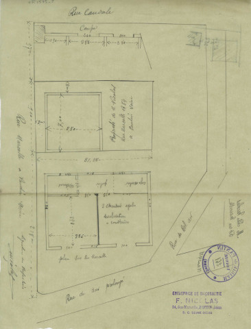 56 rue Marcelle [ancienne 54 rue Marcelle], exhaussement d'un étage d'un bâtiment d'habitation d'un rez-de-chaussée : permis de construire.