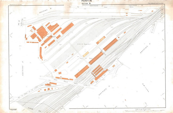 Cadastre rénové de 1955. - Section N : feuille parcellaire.