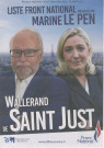 Élections régionales des 6 et 13 décembre 2015. - Premier tour : profession de foi et bulletin de vote de la liste Front national.