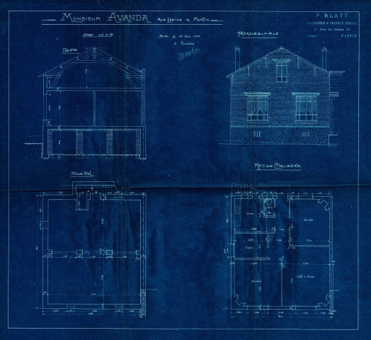 18 rue Lépine, construction d'un pavillon : permis de construire.
