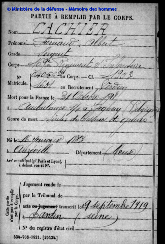 CACHIER Fernand Albert