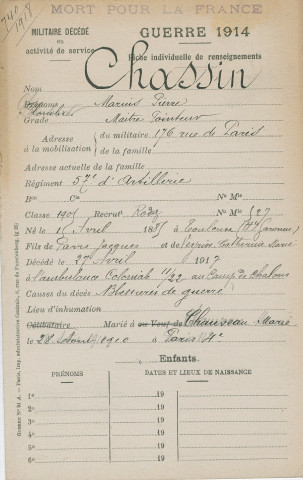 CHASSIN Marius Pierre
