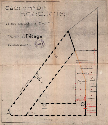 40 rue Delizy [ancien 22 rue Delizy] et chemin Latéral-au-Chemin-de-Fer, construction pour aménagements intérieurs : permis de construire.
