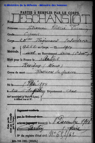 DESCHANSIOT Étienne Marie Firmin