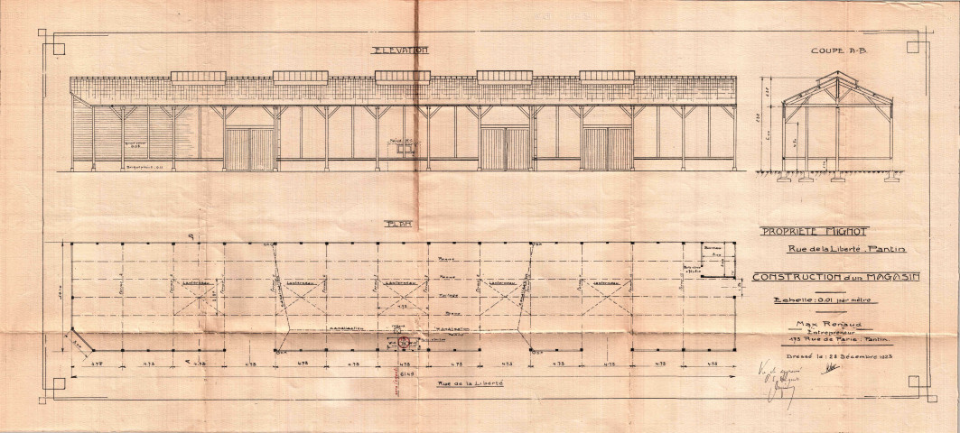 9 rue de la Liberté, construction d'un magasin : permis de construire.