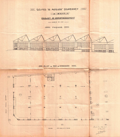 2 rue Meissonnier, rue Méhul et rue Paul-Bert, projet d'agrandissement de l'usine par la construction d'un bâtiment d'un rez-de-chaussée : permis de construire.