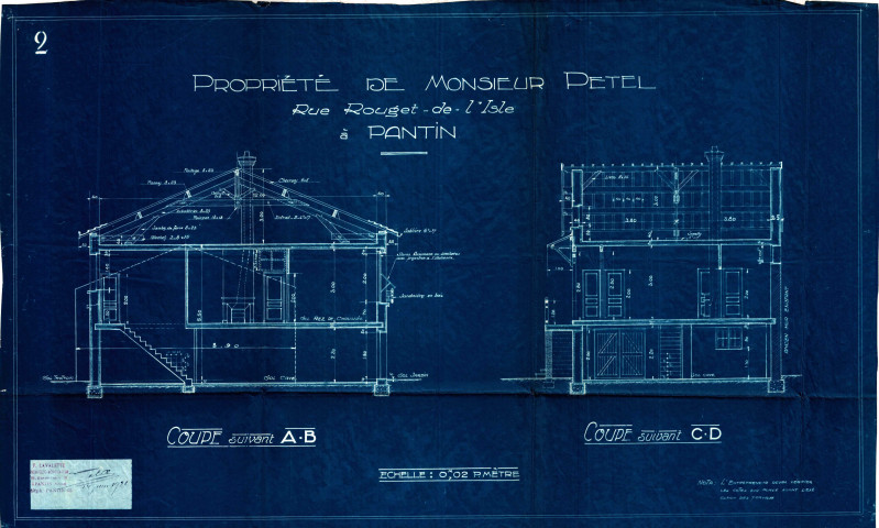 12-14 rue Rouget-de-Lisle, construction d'un pavillon : permis de construire.