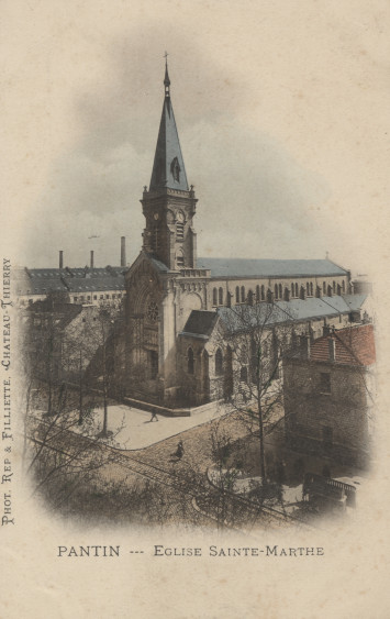 L'église Sainte-Marthe - 2Fi607 Carte postale colorisée de l'église Sainte-Marthe