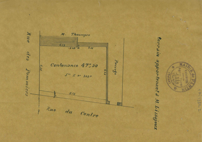 72 rue des Pommiers et 72 rue Jules-Auffret [ancienne rue du Centre], construction d'un pavillon : permis de construire.