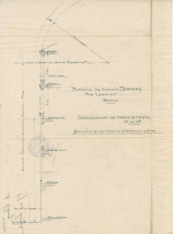 27 rue Lesault, surélévation de deux étages : permis de construire.