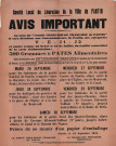 Distribution de 500 grammes de pâtes par le comité local de libération : affiche.
