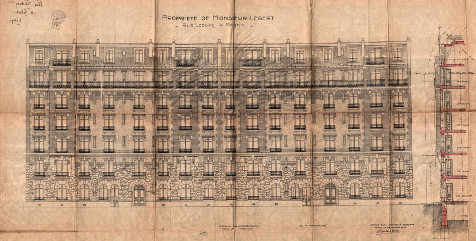 5 rue Théophile-Leducq, construction d'un immeuble de six étages : permis de construire.
