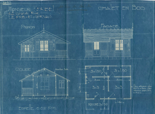 40 rue du Bel-Air, projet de construction d'un chalet en bois : permis de construire.